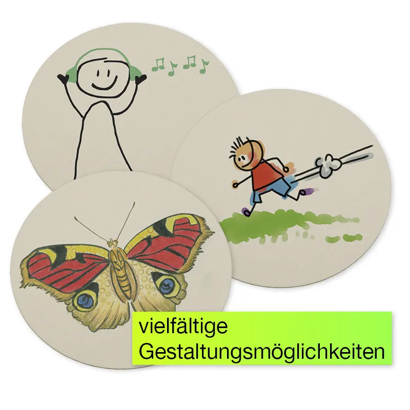 Blanko Bierglasuntersetzer rund, 100 Stück 