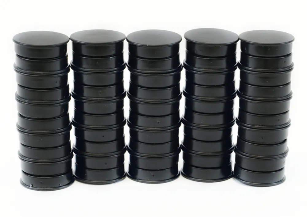 Set med självhäftande magneter, svart, 24 mm ø, 50 st.