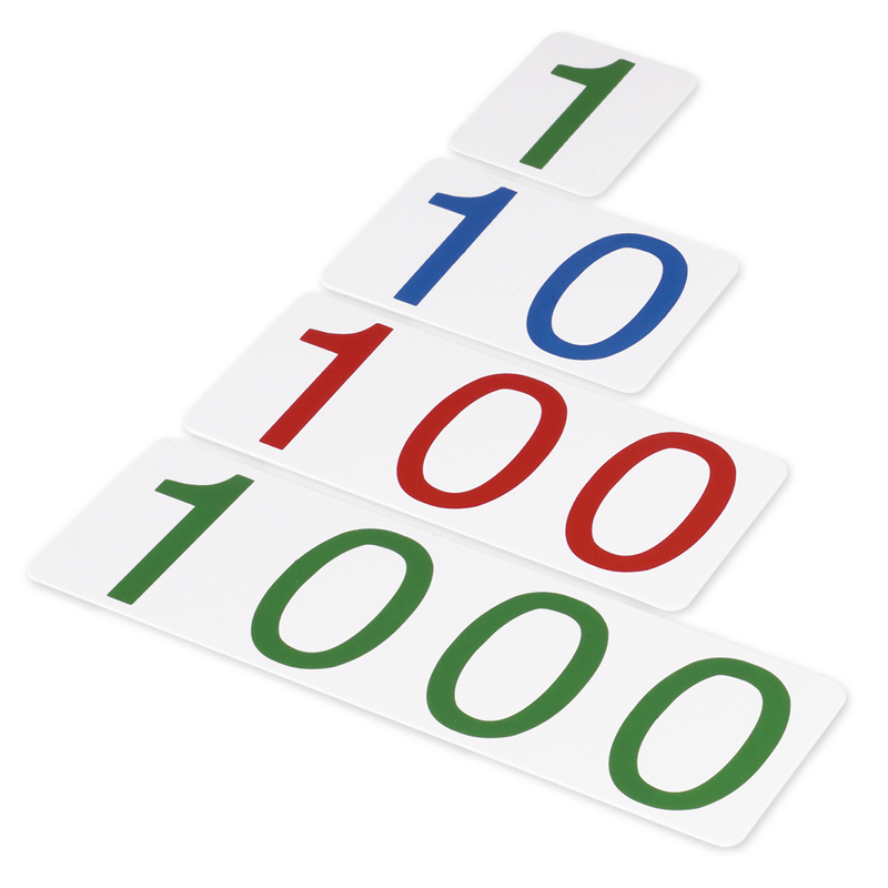 Grandes cartes numériques 1-1000 en plastique, TimeTEX « Montessori Premium »
