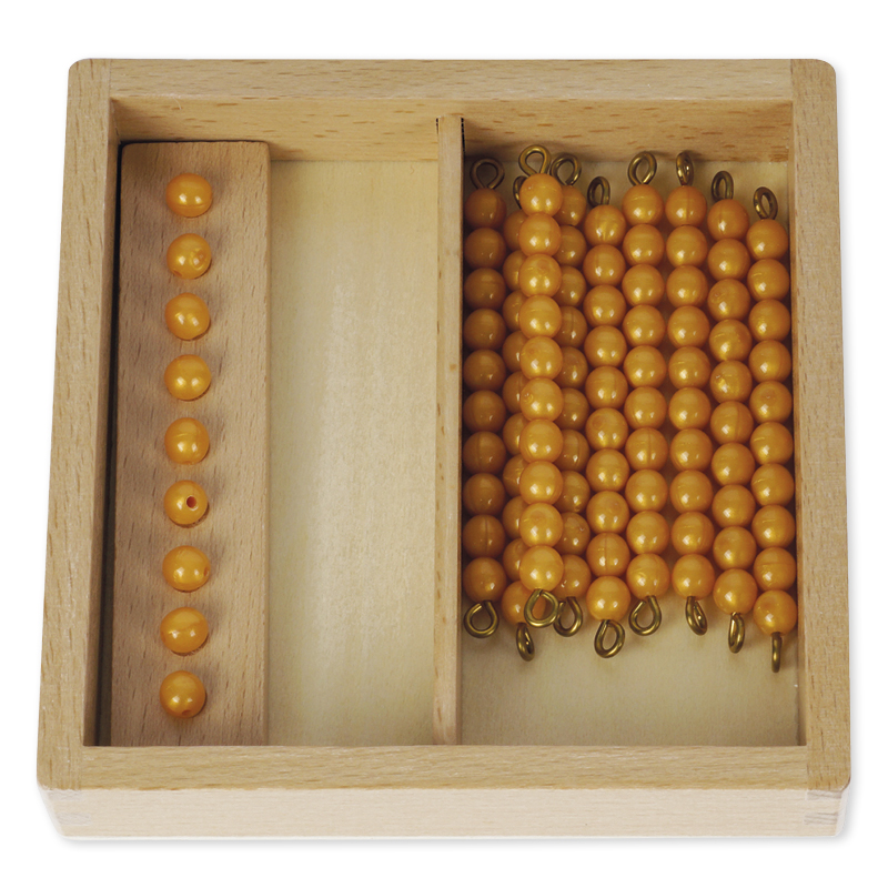 Hagemann TimeTEX Kasten mit Zehnerstangen und Einerperlen, lose Perlen "Montessori Premium"