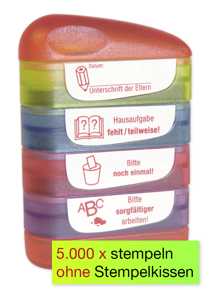 Trykpude stempel "Perpetuum", 4 i 1, "Unterschrift"