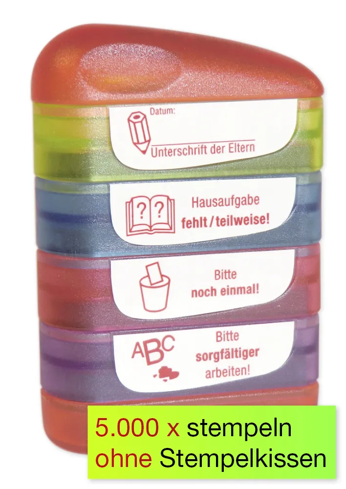 Siebdruck-Stempel "Perpetuum", 4 in 1, "Unterschrift"