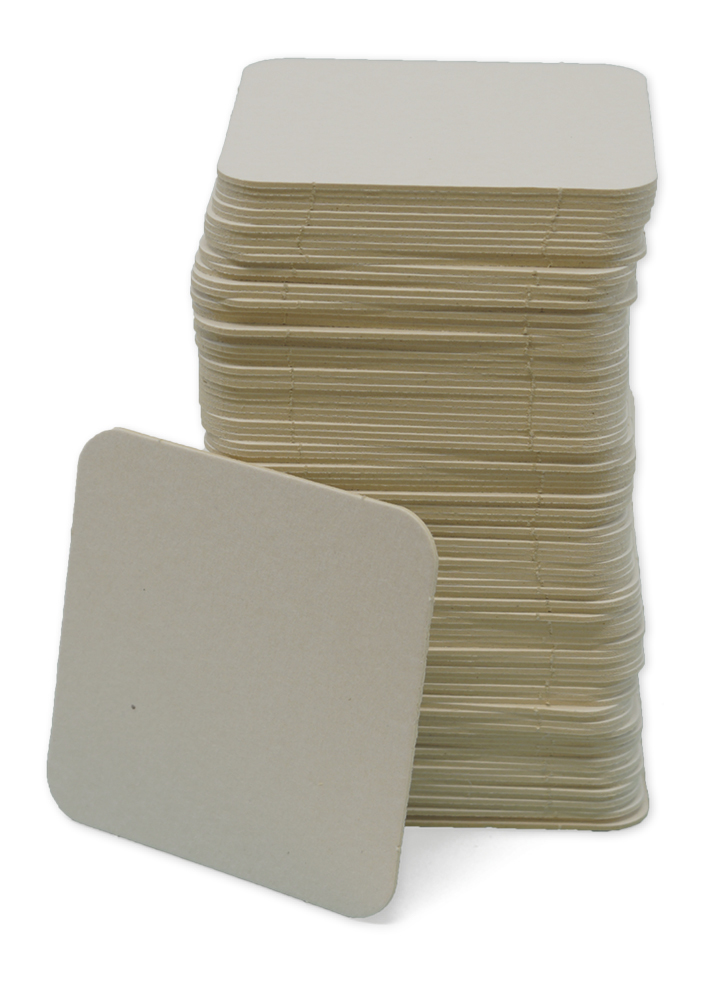 TimeTEX Blanko Bierglasuntersetzer quadratisch, 100 Stück