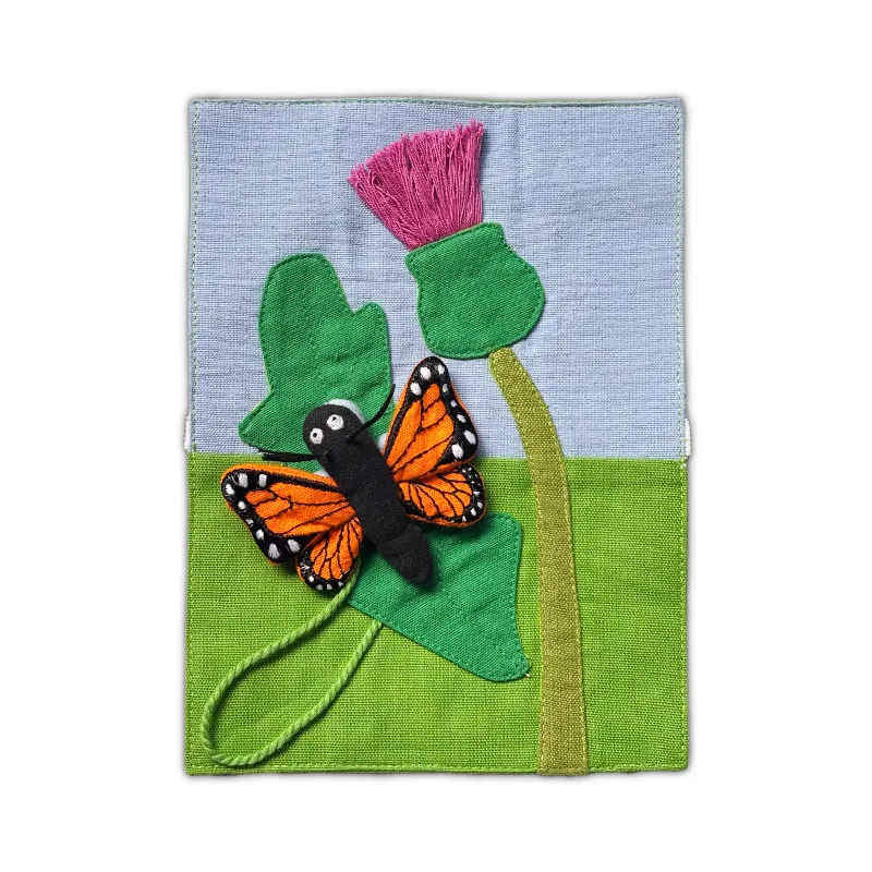 Stoffen kaarten "Levenscyclus Vlinder", 4-delig