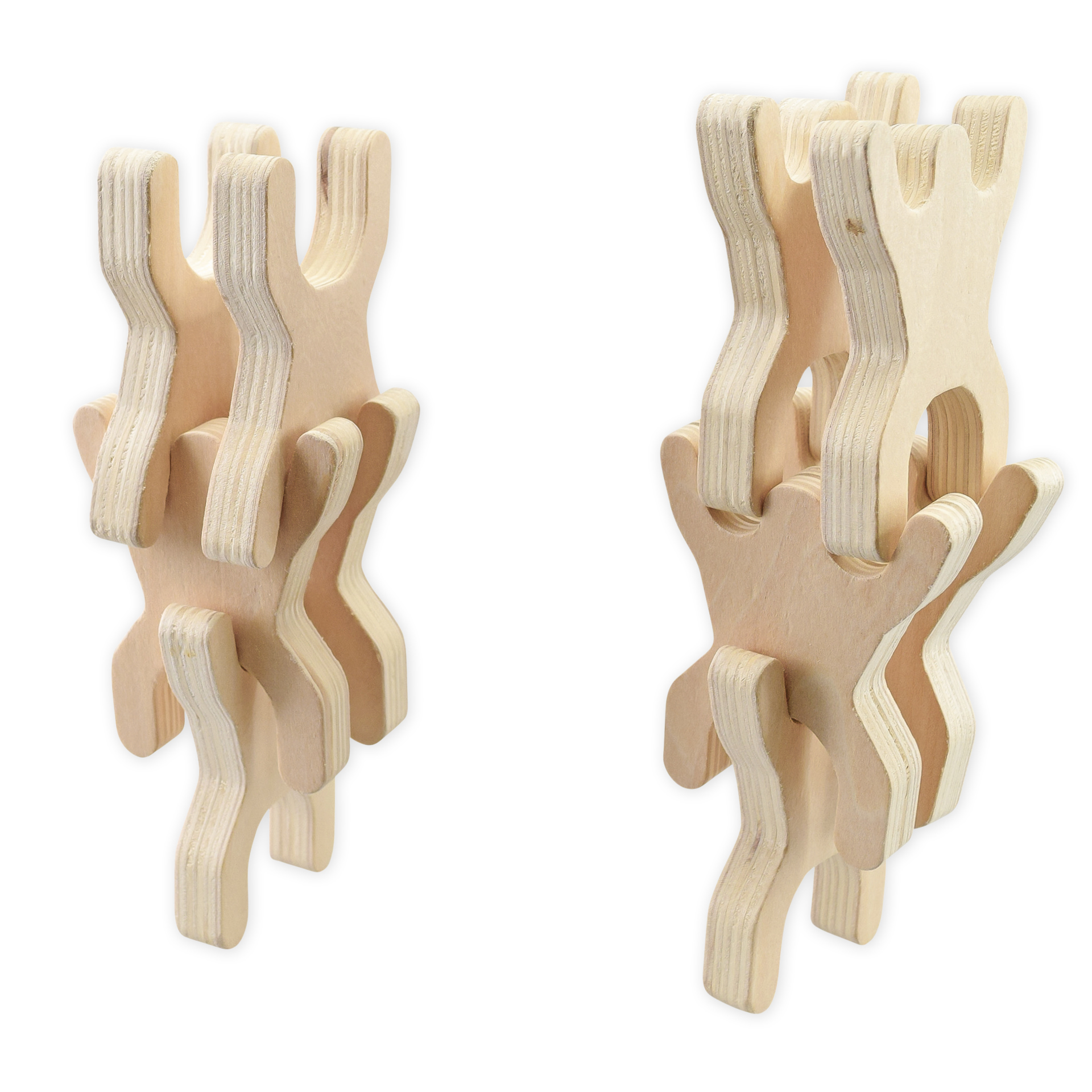 Figuren-Stapelspiel aus Holz, 36-tlg. im Beutel