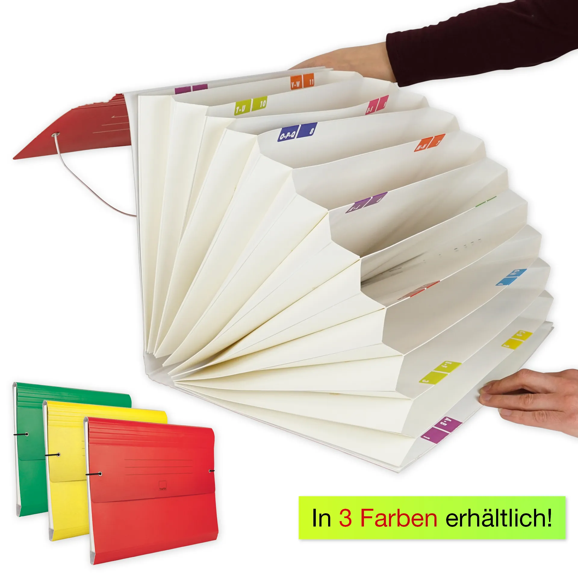 Fächermappe aus Pappe A4-Plus, farbig