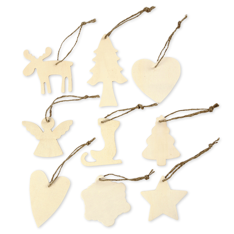 Weihnachtsbaum-Schmuck aus Holz, 72-tlg.