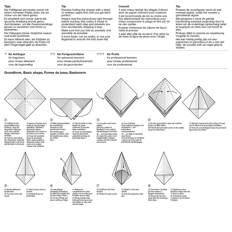 Lichterpapier-Faltblätter 30x30 cm, 12 Blatt