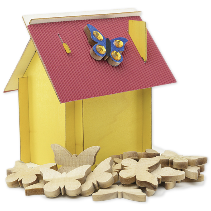 Schmetterlinge aus Holz, klein, 20 Stück