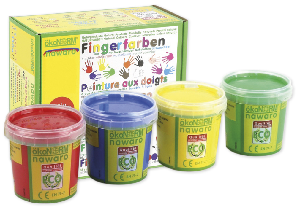 TimeTEX Set Fingerfarben nawaro, 4-tlg.