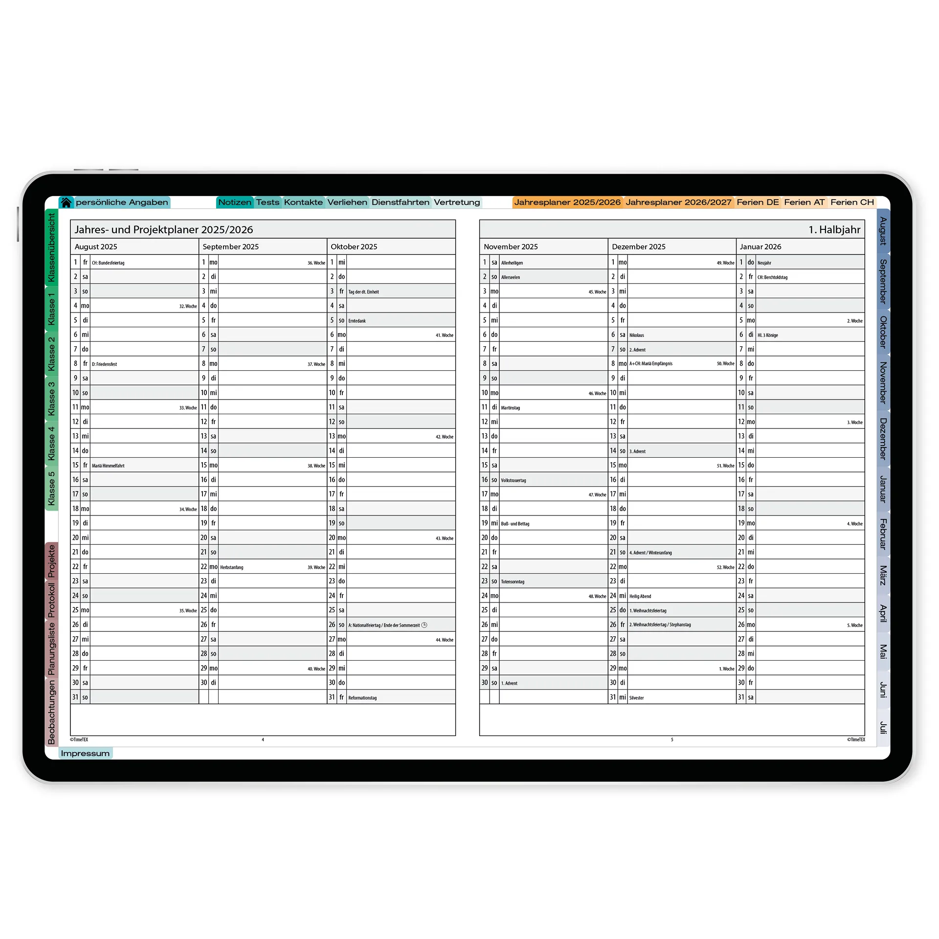 TimeTEX Digitaler Schulleitungs-Planer DigiPlan 2026/2027