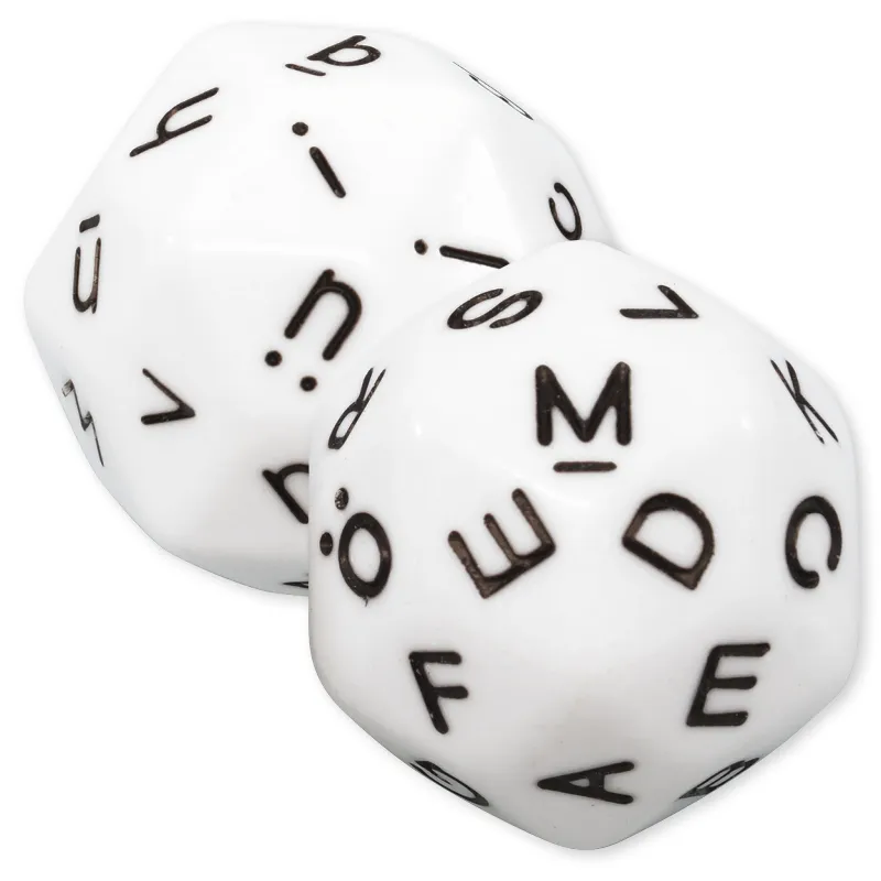 Set Buchstaben-Würfel 2-tlg., 32 mm ø