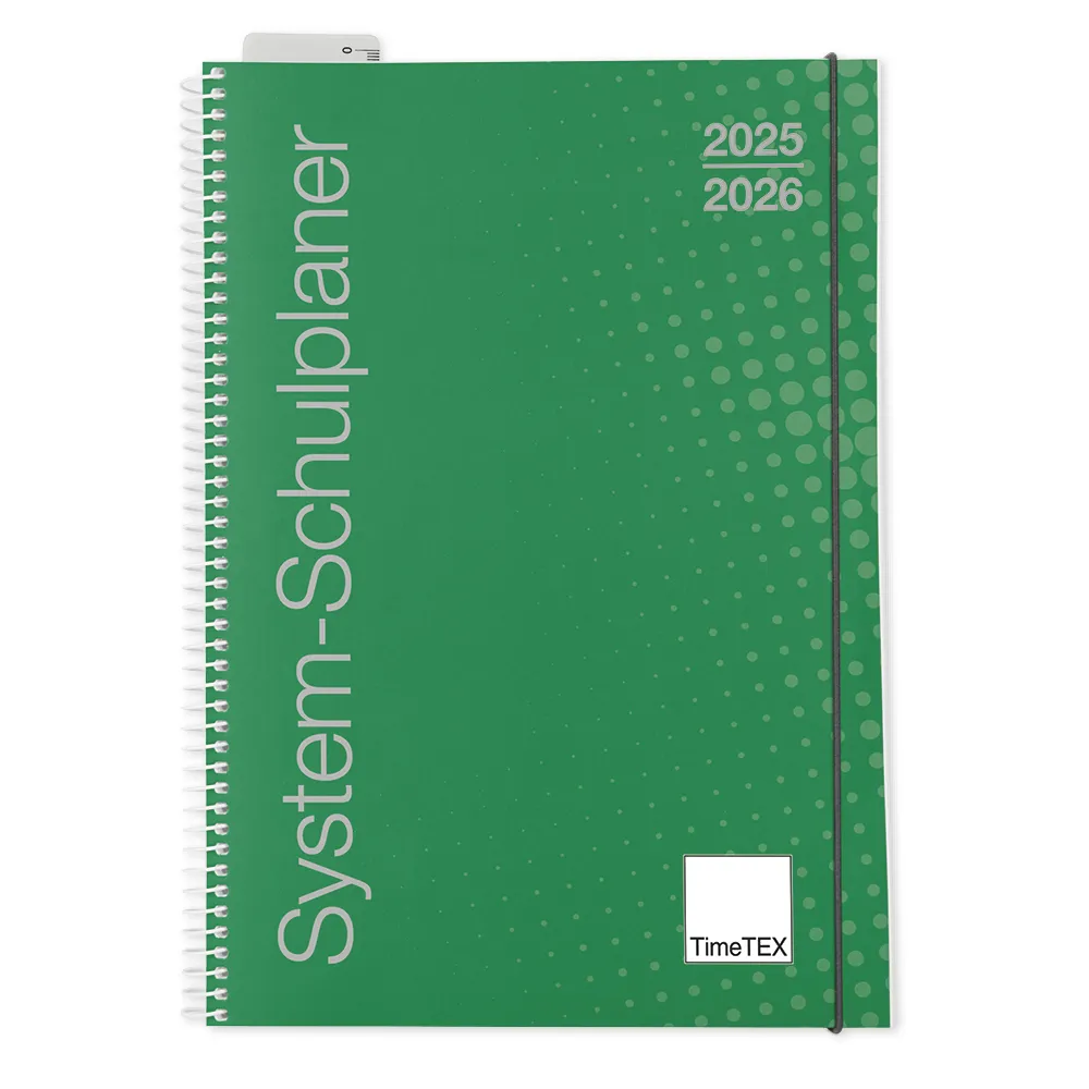TimeTEX System-Schulplaner A5, grün 2025/2026