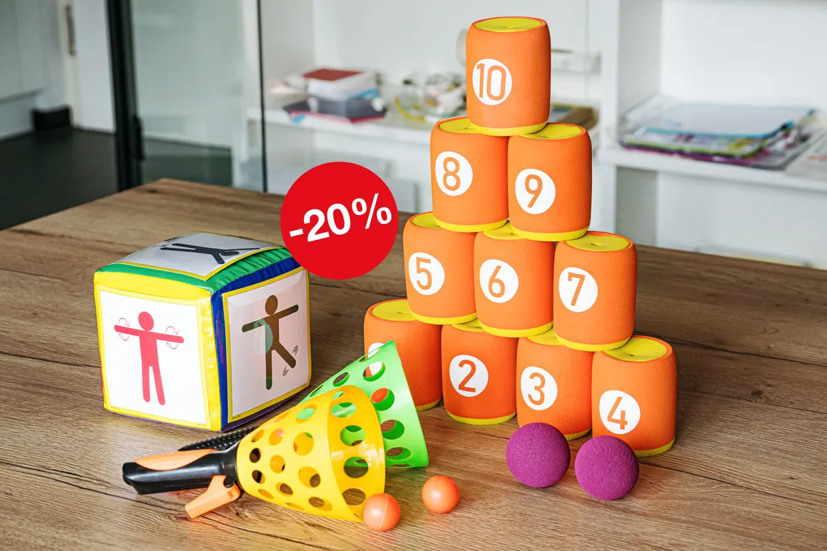 Flüster Dosenlernspiel für geräuscharmes "Bewegtes Lernen"