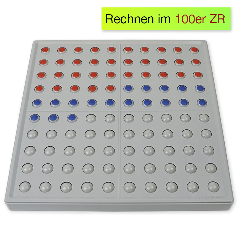 ABACO 100 tricolor rot-blau-grau, Zähl- und Rechenrahmen