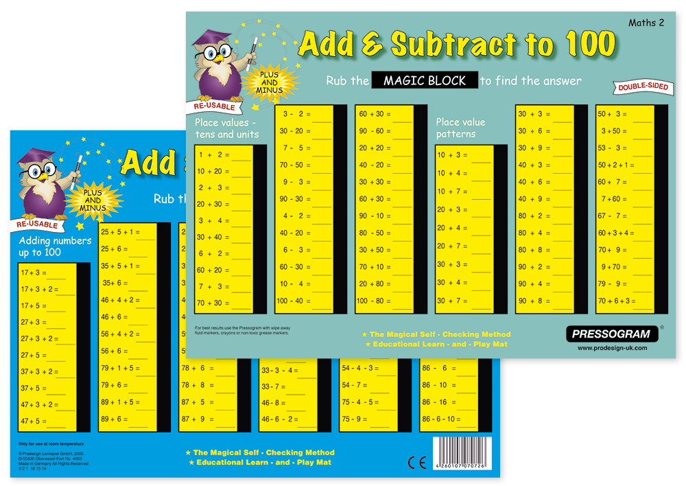 TimeTEX magiska bräda "Mathematics" engelska nummerintervall upp till 100