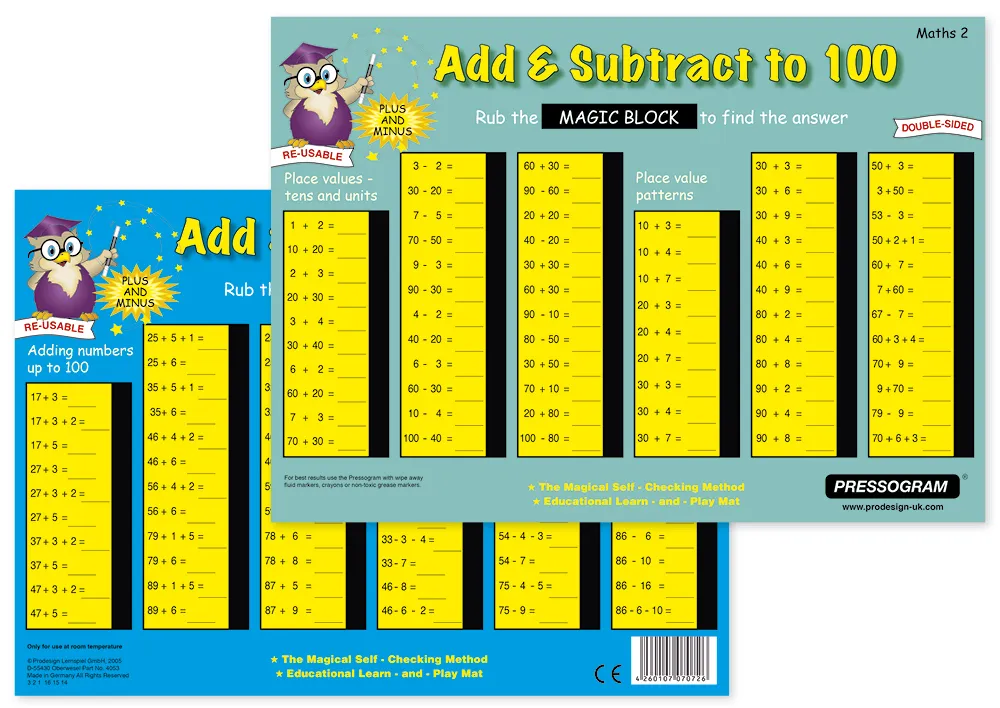 TimeTEX Zaubertafel "Mathematik" Englisch Zahlenraum bis 100