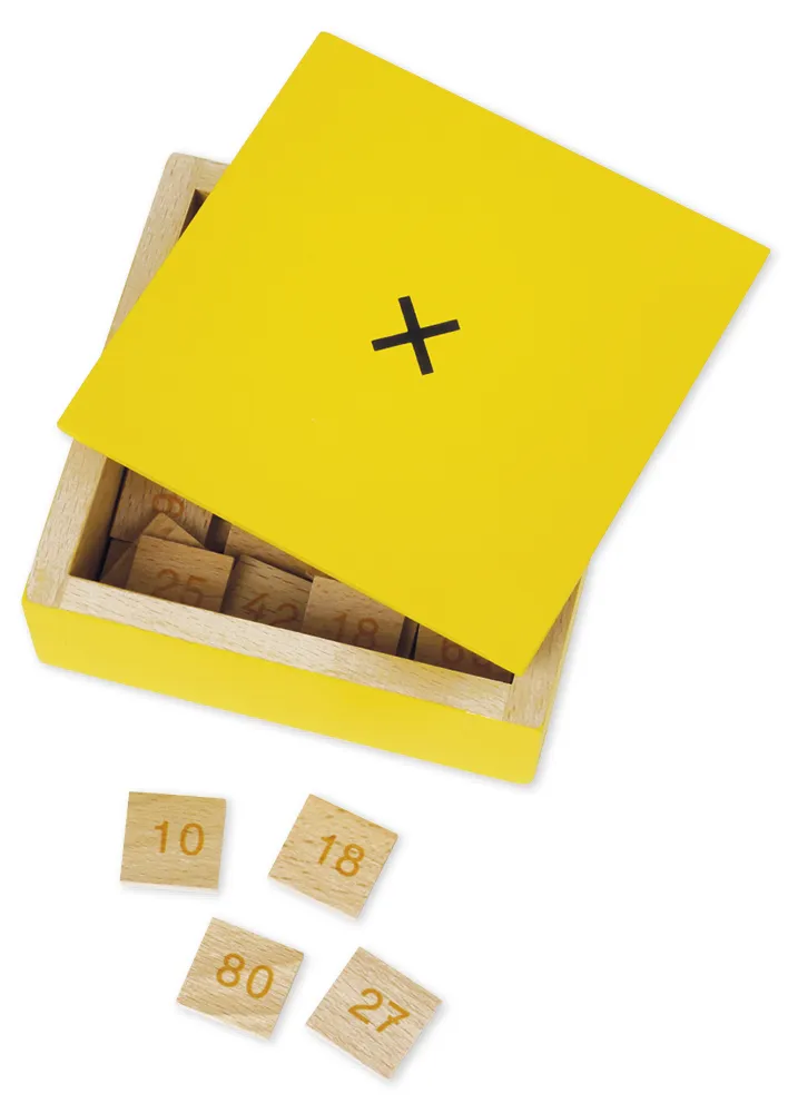 TimeTEX rekentabellen vermenigvuldigen, in houten lijst "Montessori Premium"