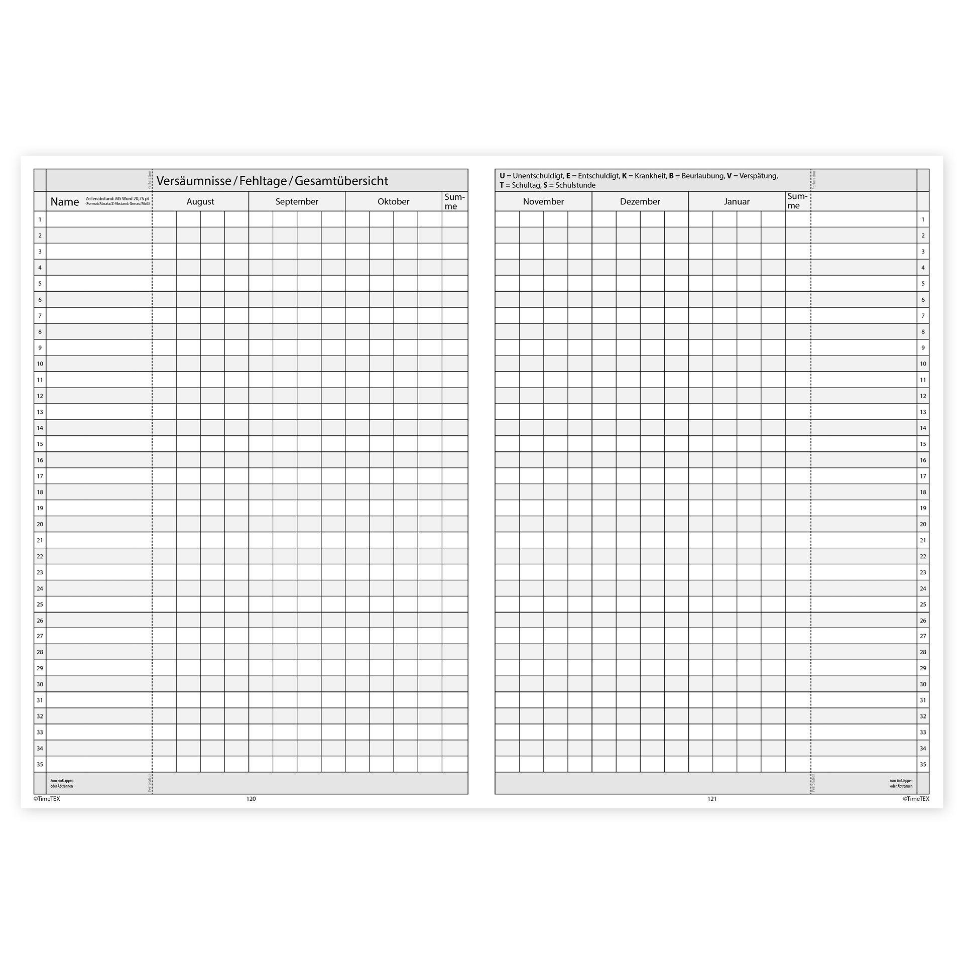 TimeTEX Klassenbuch A4-Plus, Sekundarstufe + Grundschule TimeTEX Klassenbuch A4-Plus, Sekundarstufe + Grundschule