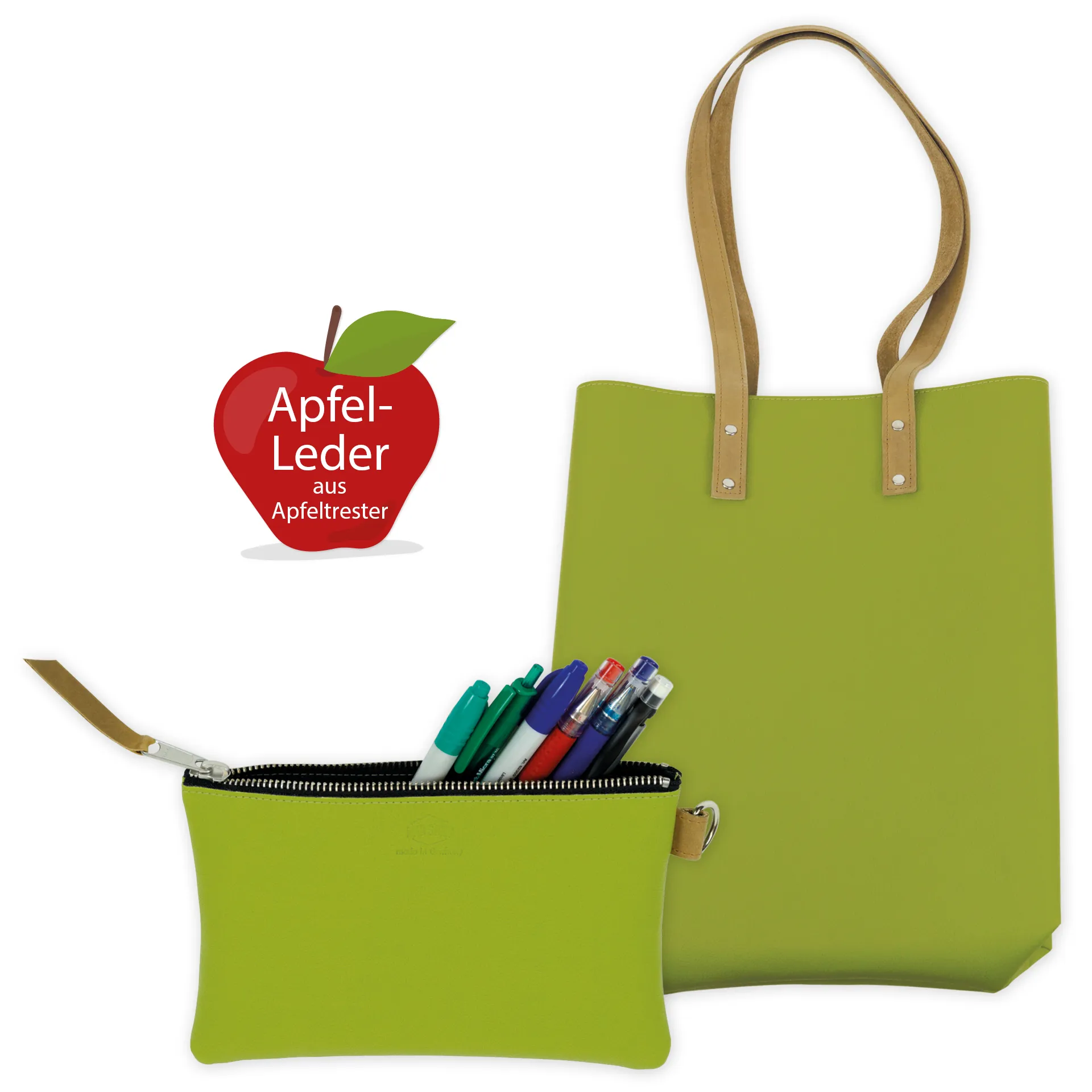 Bolso de hombro "Mali" de cuero de manzana