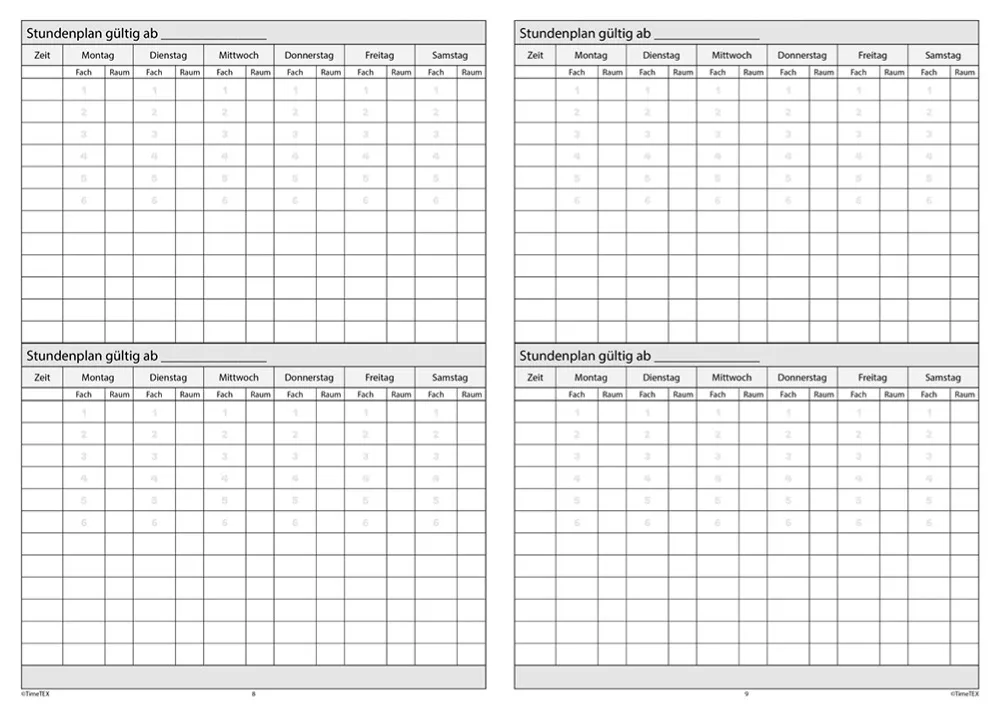 TimeTEX Klassenbuch A4-Plus, Sekundarstufe + Grundschule