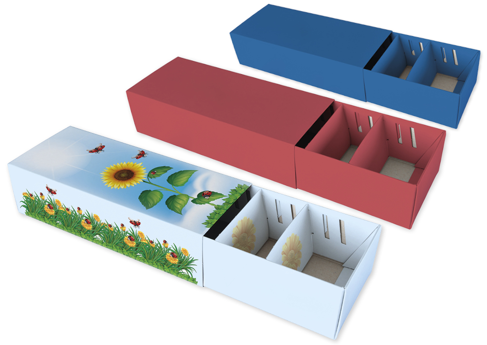 Hagemann Set Karteikasten für A8, planliegend, farbig, 5 Stück