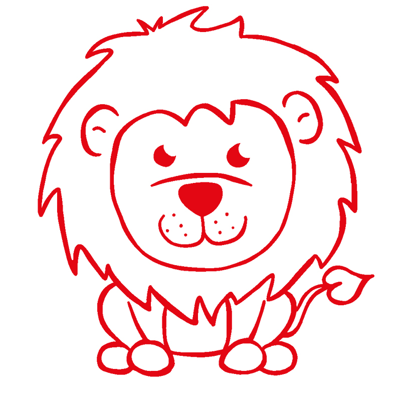 Serigrafistempel "Perpetuum" rundt "Lion"