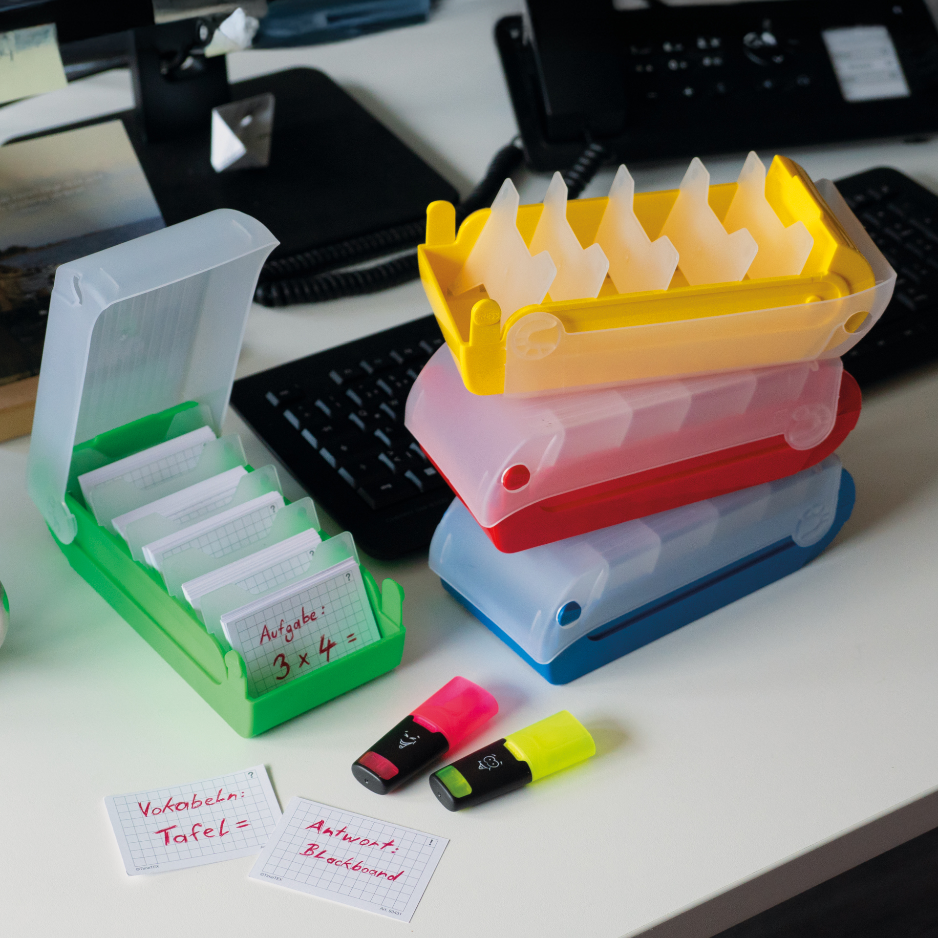 Lernbox A8 Kunststoff mit 100 Lernkärtchen