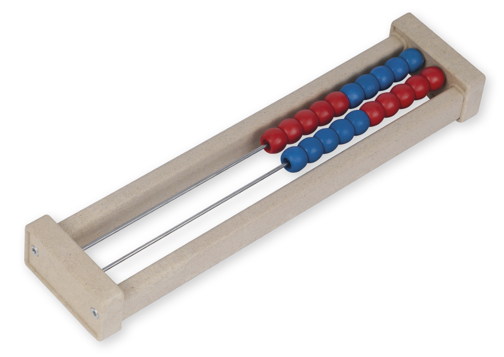 Beräkningsram för 20 nummerserie röd/blå, raka sidodelar