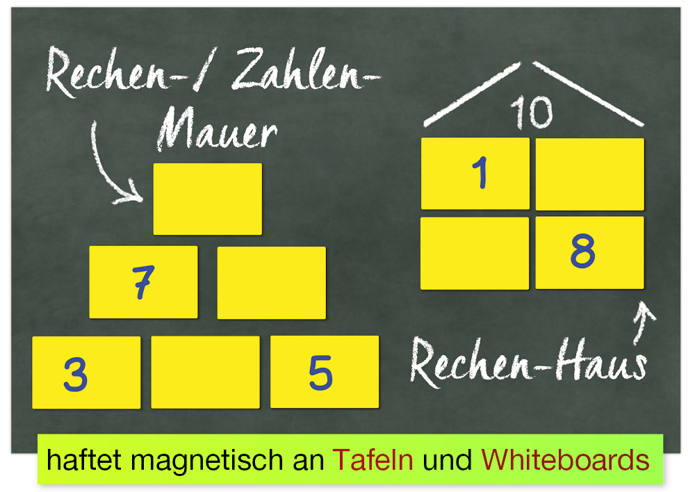 Zahlen-Felder blanko, magnetisch, 10-tlg., in Box