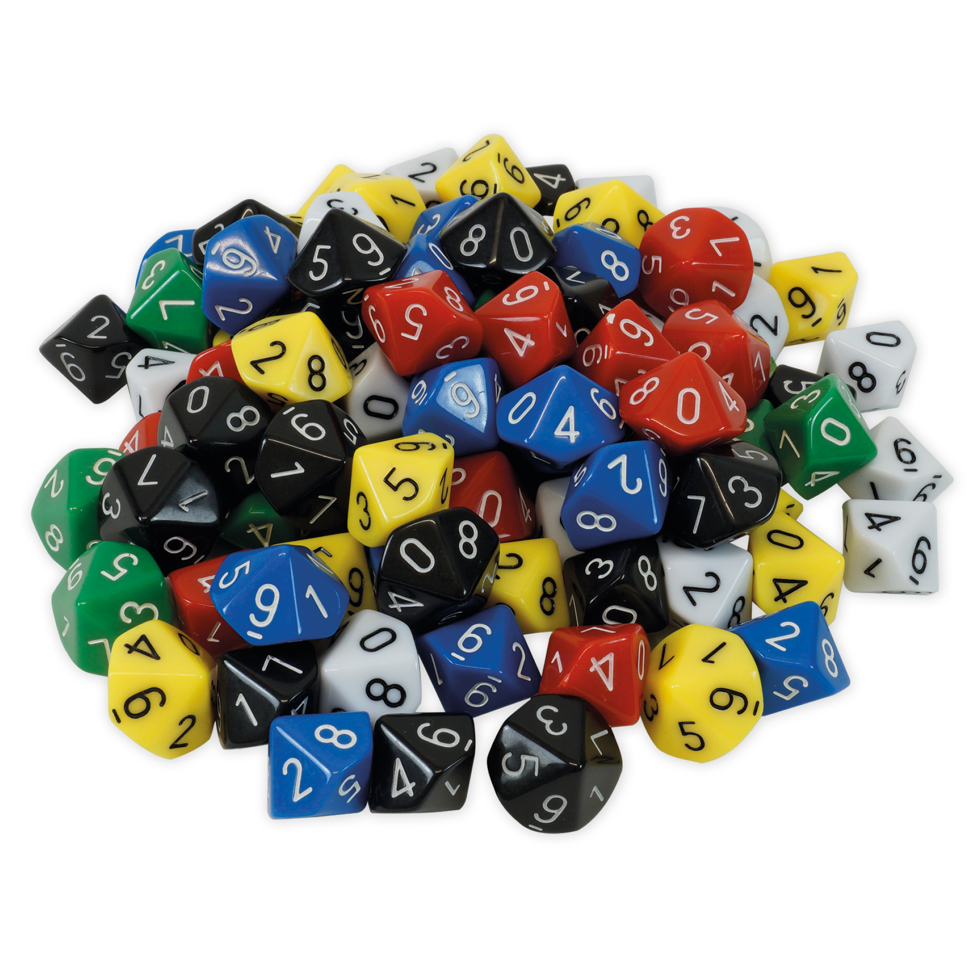 TimeTEX Set Würfel zehnseitig 0-9 (Einer), 100 Stück in Dose