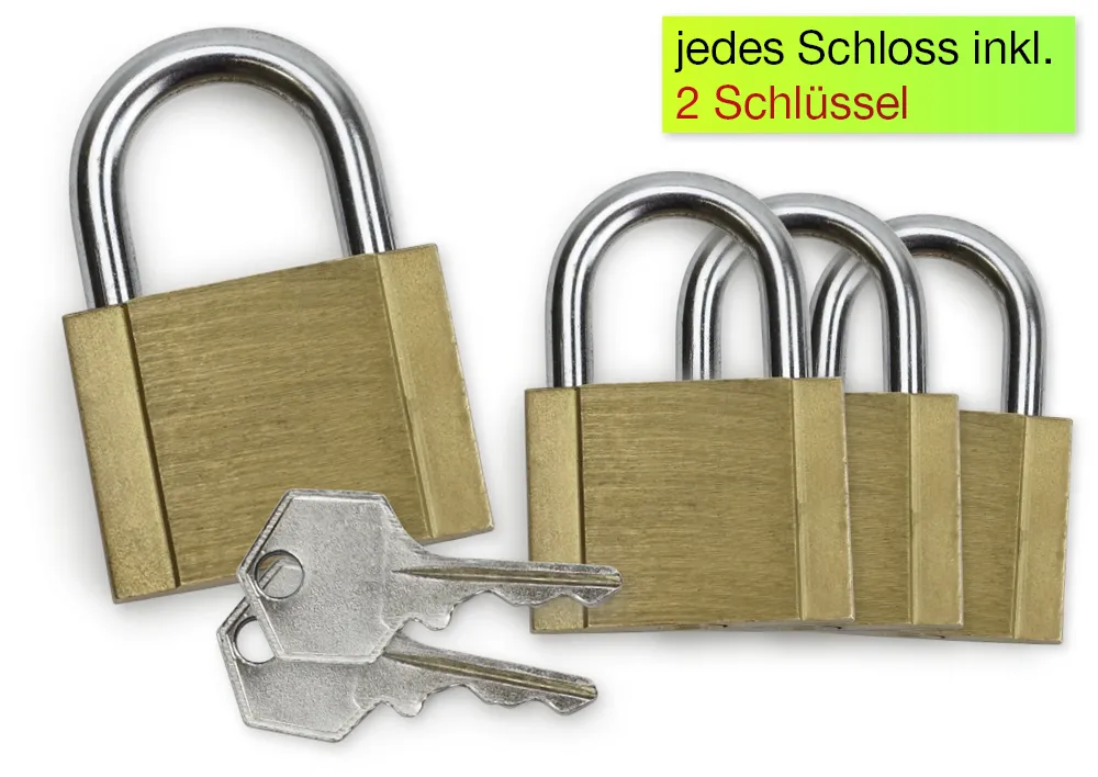 Sicherheits-Vorhängeschlösser, 4 Stück