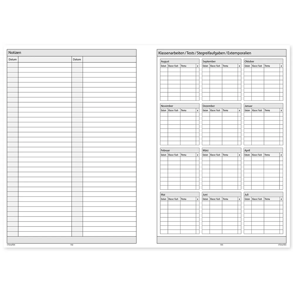 TimeTEX Trend-Schulplaner A5, 2026/2027, nachtblau