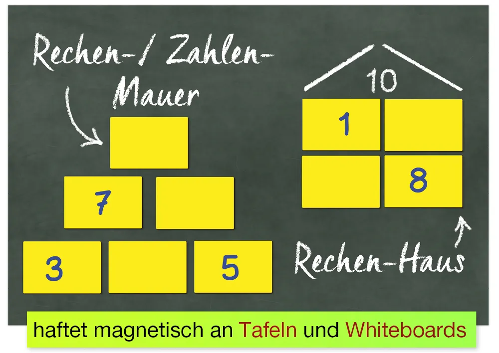 Zahlen-Felder blanko, magnetisch, 10-tlg., in Box