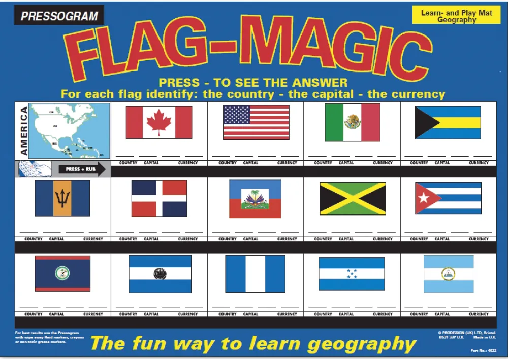 TimeTEX Zaubertafel "Flaggen-Zauber" Englisch Amerika