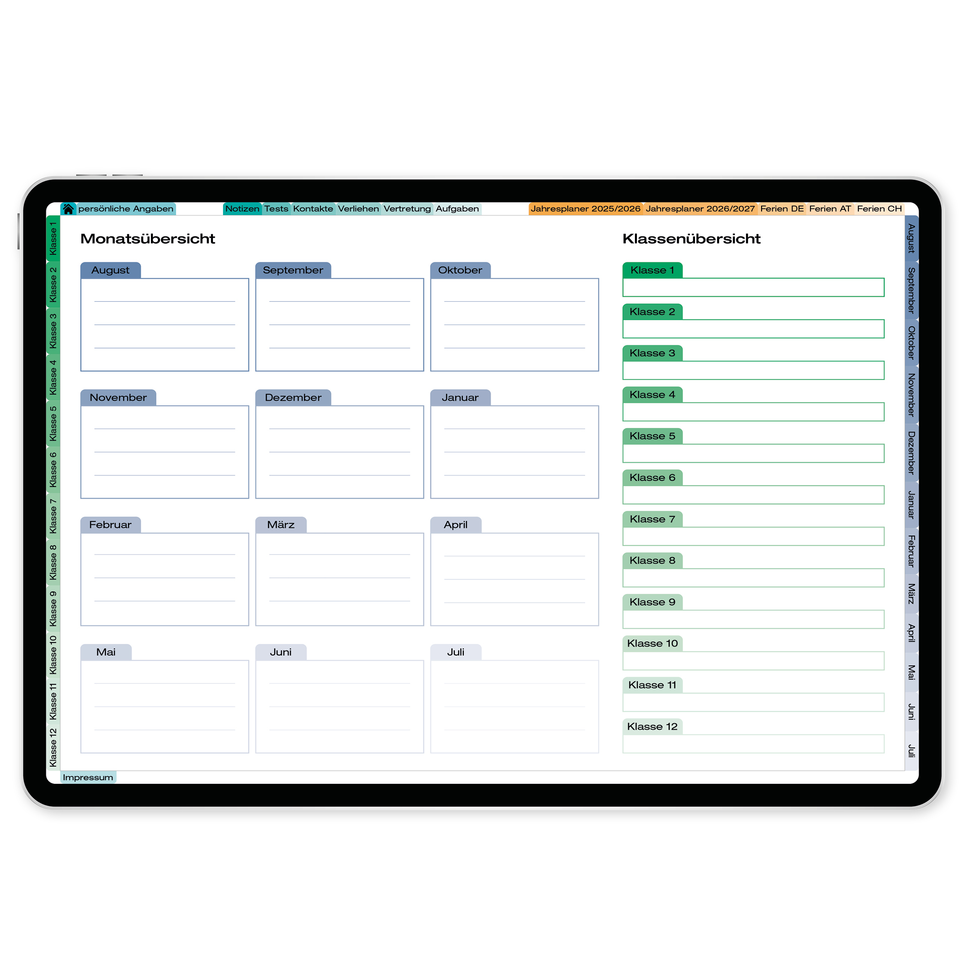 TimeTEX Digitaler System-Schulplaner DigiPlan, gelb, 2026/2027