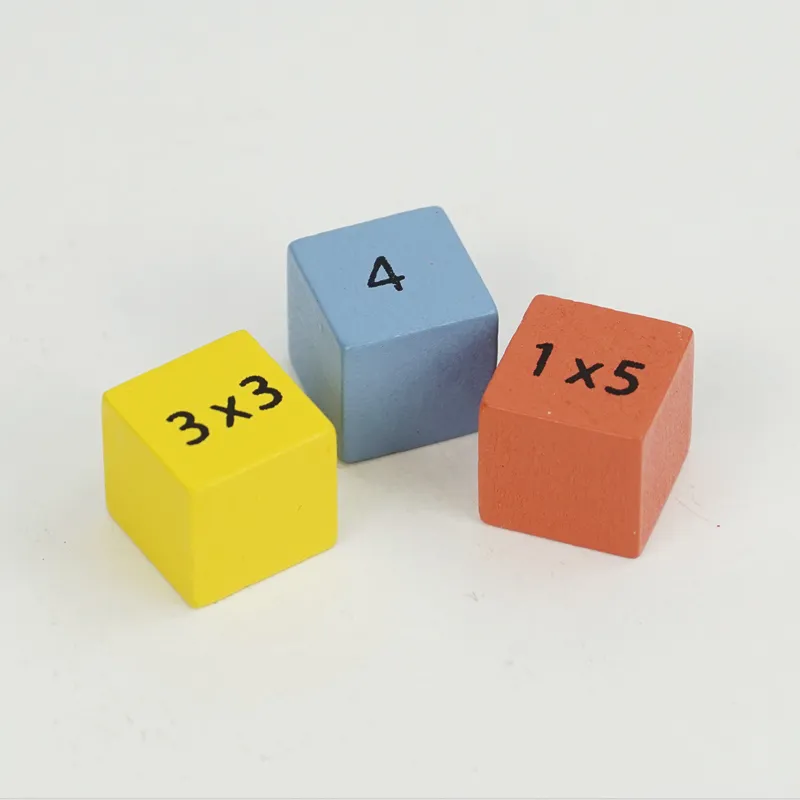 Table de multiplications colorées en bois, 81 cubes