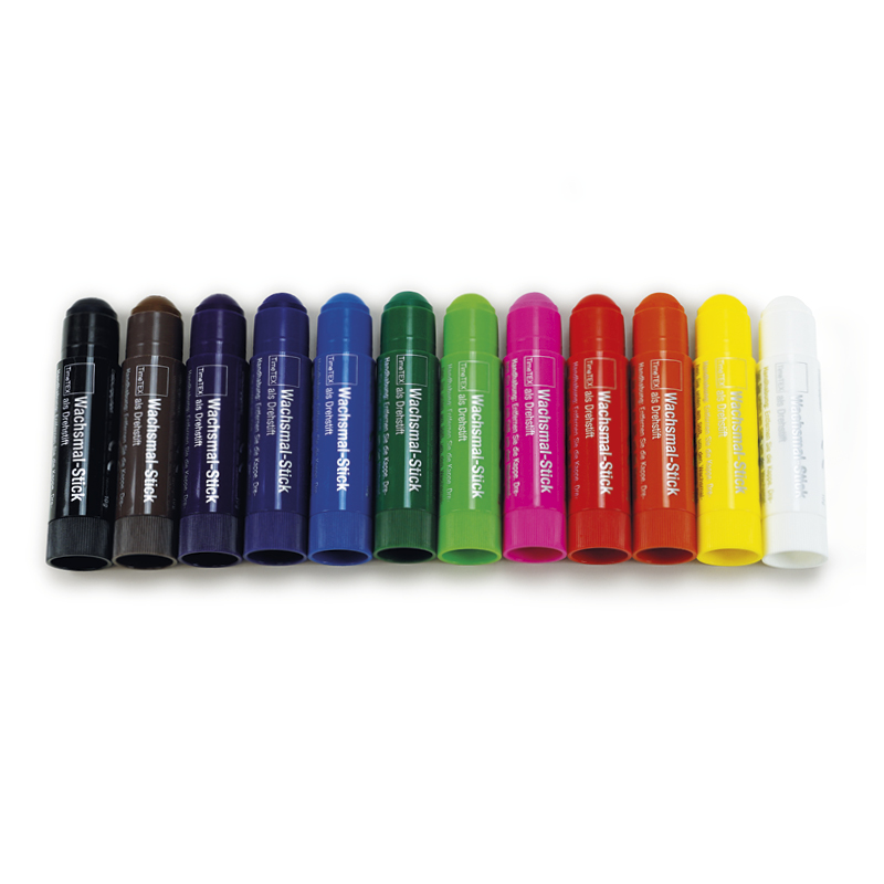 TimeTEX Wachsmal-Sticks 12 Farben als Drehstift