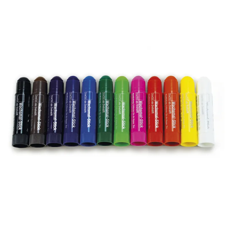 Wachsmal-Sticks 12 Farben als Drehstift