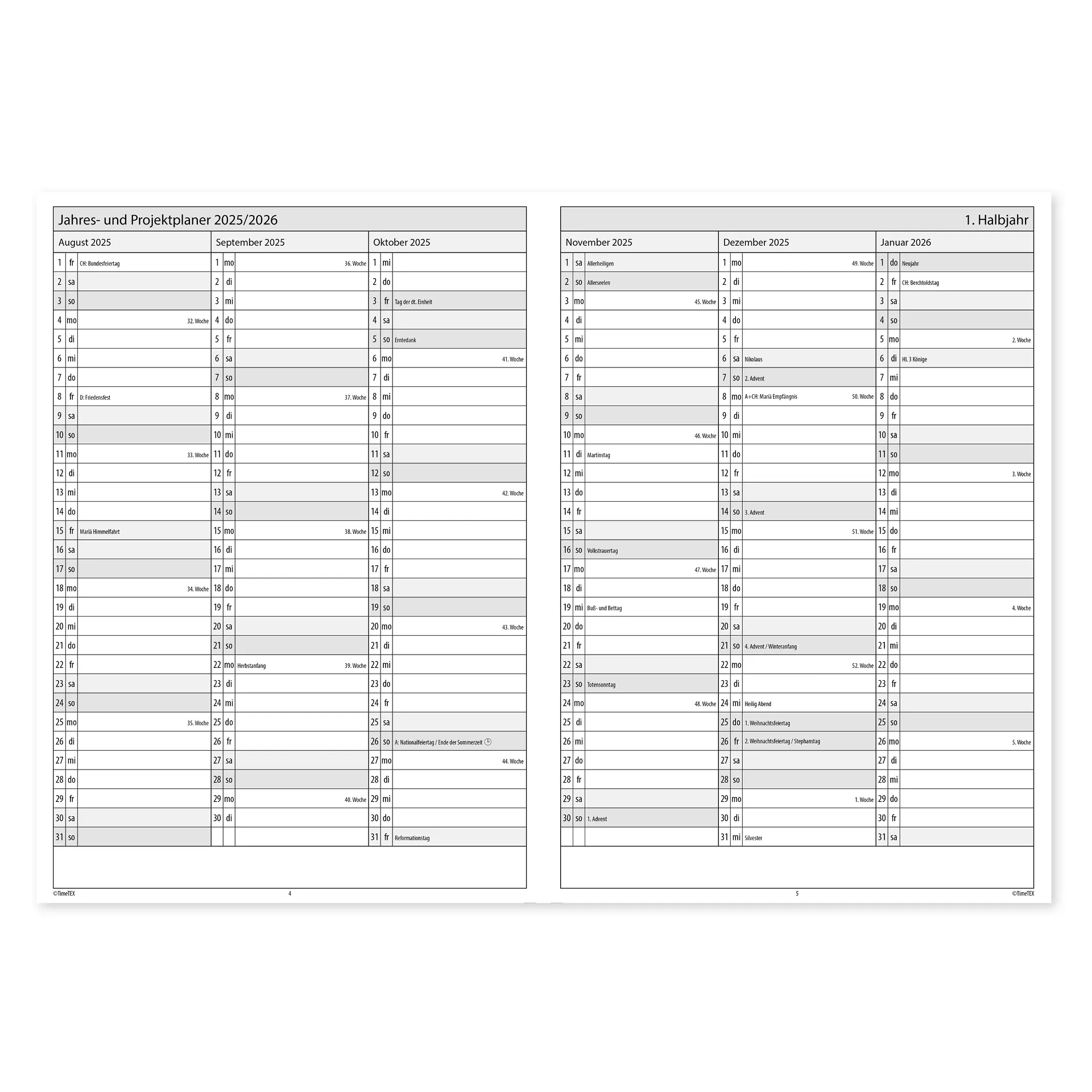 Natura-Planer-Set 2026/2027 A4-Plus