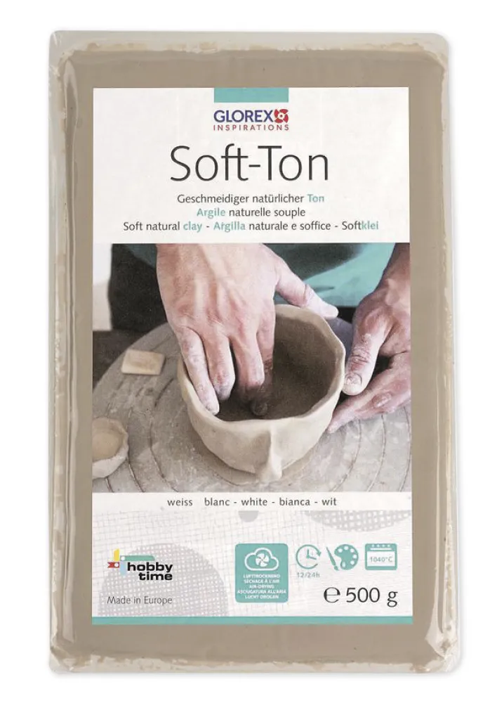 Soft-Ton, lufthärtend/brennbar, 500 g
