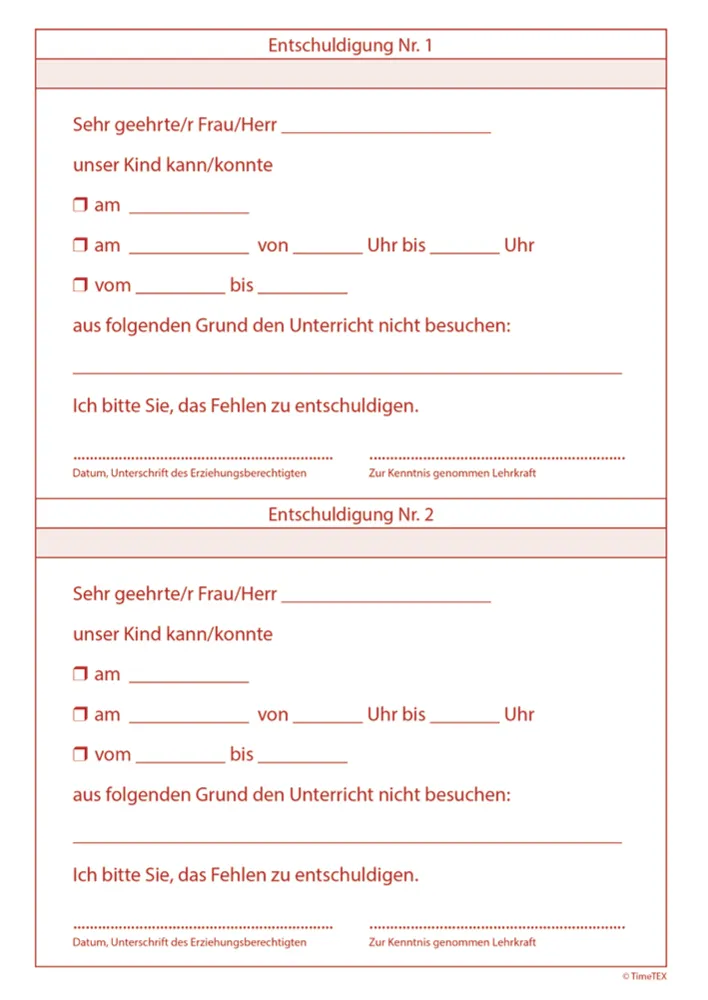 TimeTEX Lehrer-Eltern-Heft A5