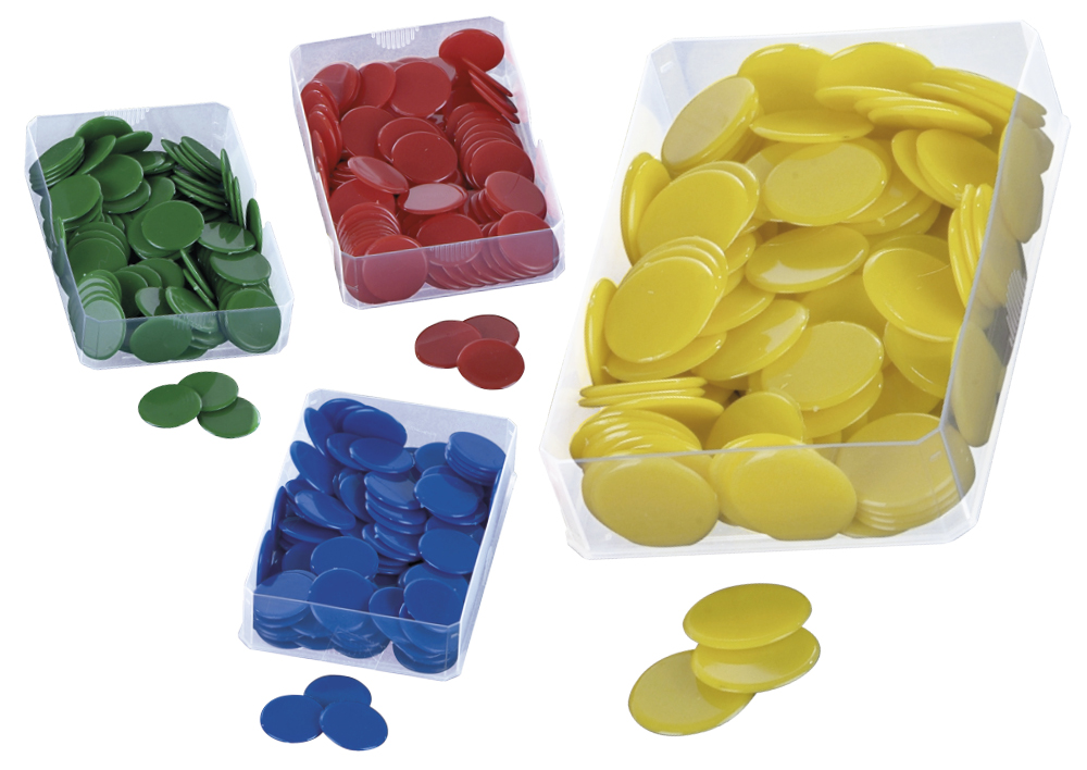 TimeTEX Kunststoff Plättchen vollfarbig, einfarbig, 100 Stück in Box