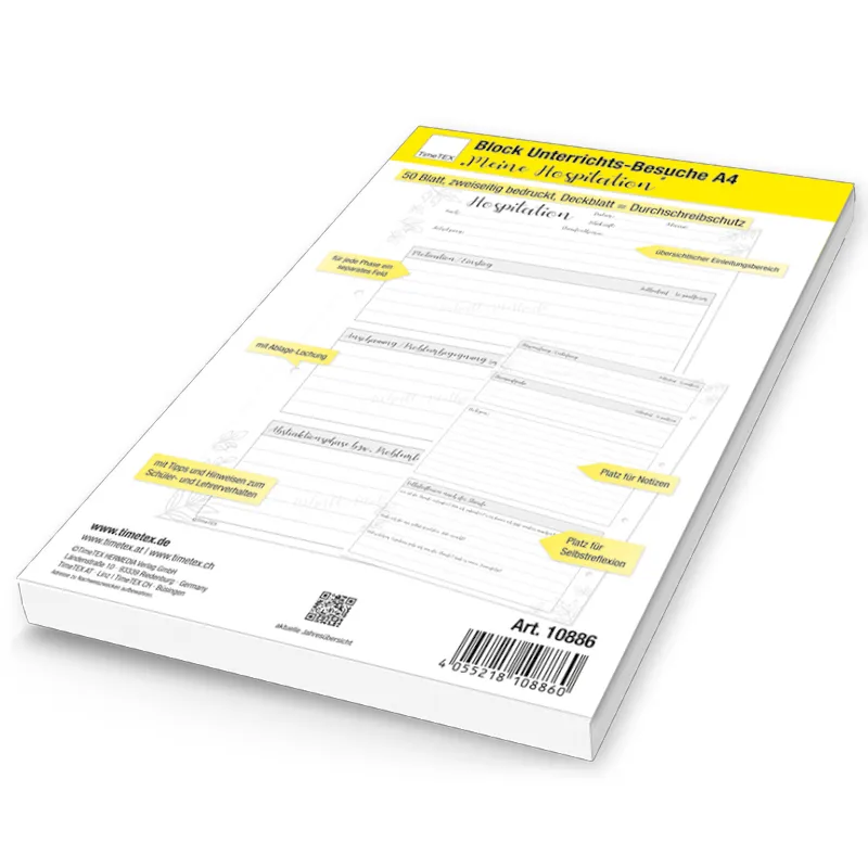 Block Unterrichts-Besuche A4 "Meine Hospitation", 50 Blatt