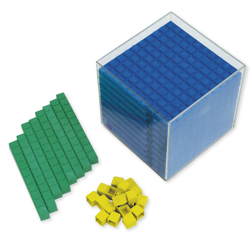 Dienes kubikdecimeterkuber, 28 stycken, tillverkade av RE-plast