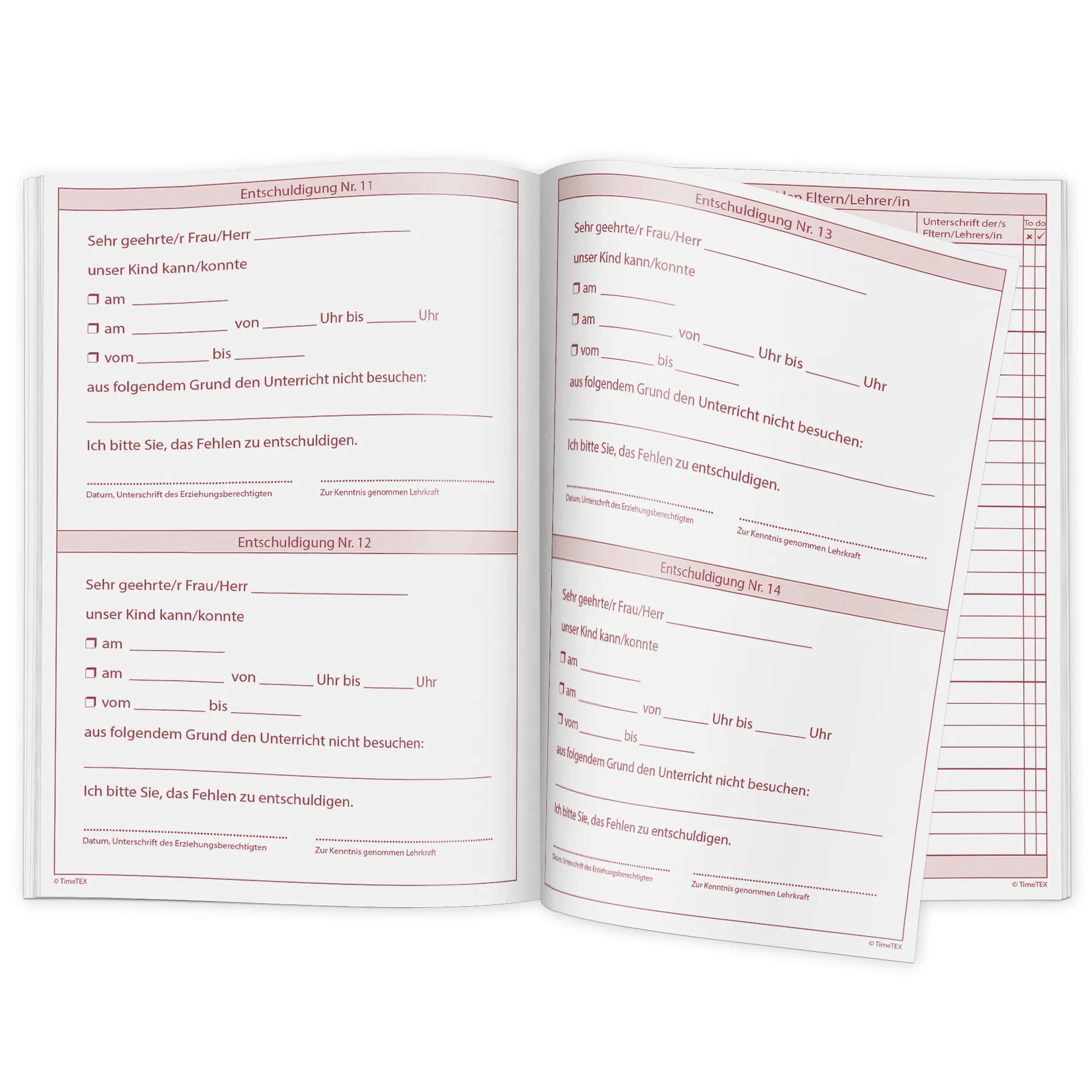 TimeTEX Lehrer-Eltern-Heft A5