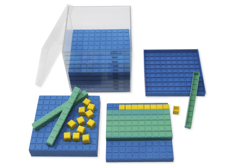 Dienes Kubikdezimeter-Würfel, 28-tlg., aus RE-Plastic