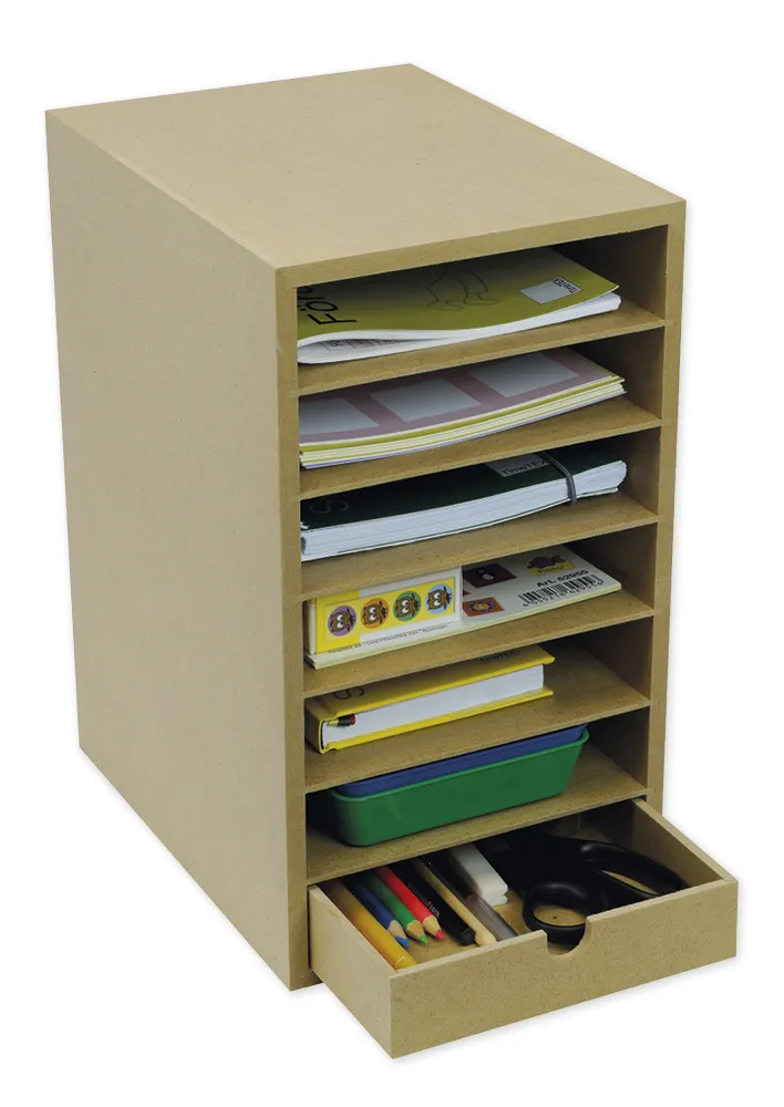 Ablagebox A5 mit 6 Fächer und 1 Schublade