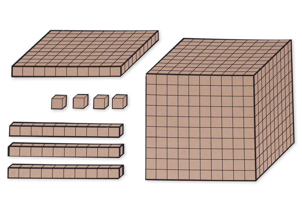 Dienes Demo-Dezimal-Rechensatz, naturfarben, magnetisch, 54-tlg. im Karton