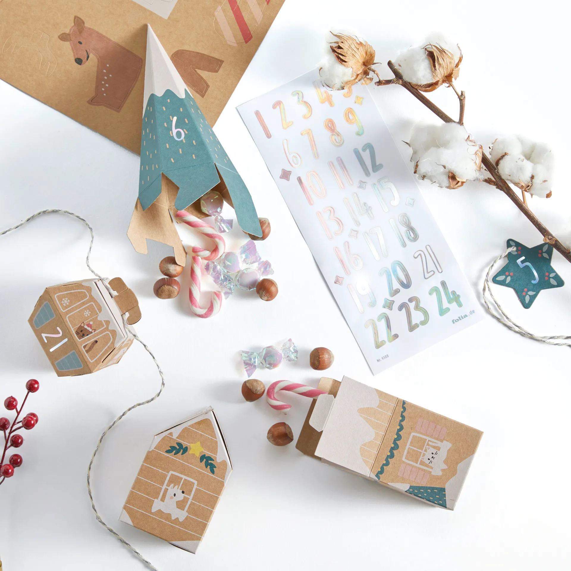 Håndværkssæt "Adventskalender Landsby i sneen", 113 stk.